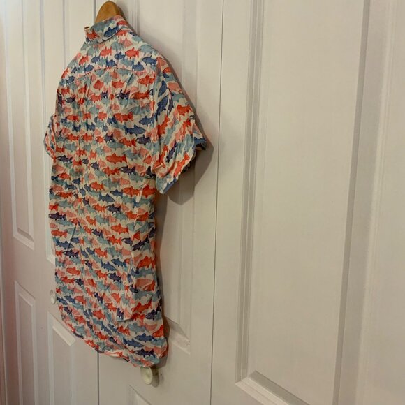 J. Crew Factory Men’s Trout Print Slim Short Sleeve Button Front Shirt Medium - Picture 9 of 10